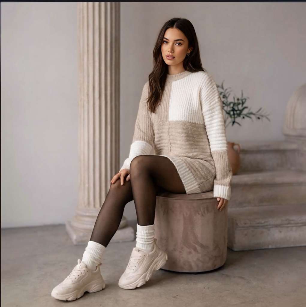 Sheer Fleece-Lined Leggings